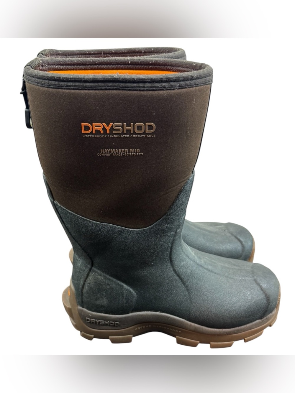 DRYSHOD men's haymaker mid farm boot in brown 9/9.5